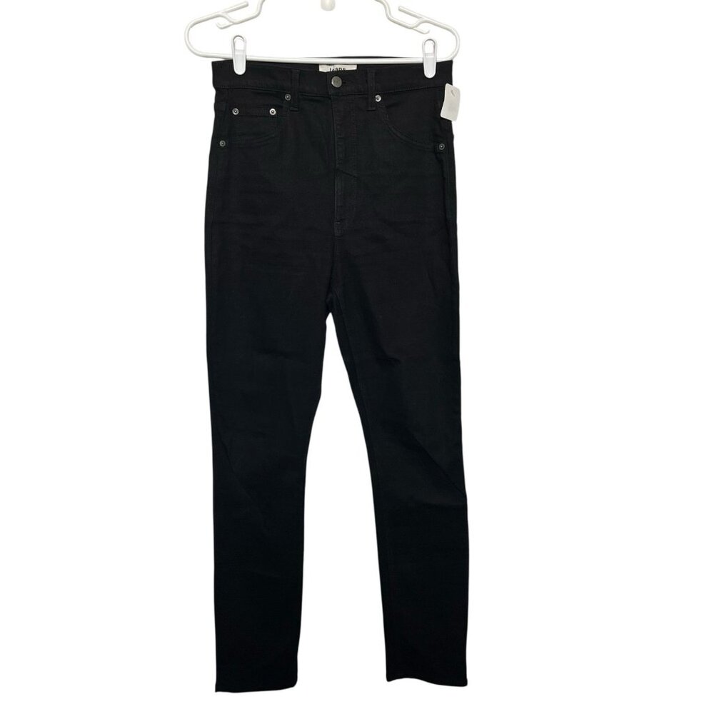 Reformation Women's Jeans Size 29 Ultra High & Skinny Black Organic Cotton Zip